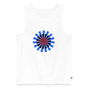 Contraste radial en rafale des couleurs - Débardeur bio Premium Homme - blanc - Devant - AI Model Male 178 light (178cm)