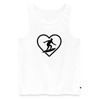 Surfing Heart - Men's Premium Organic Tank Top - white - Front - AI Model Male 178 light (178cm)