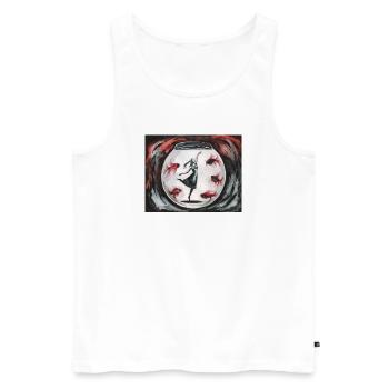Dance in a glass ball: Girls and goldfish - Men's Premium Organic Tank Top - white - Front - AI Model Male 178 light (178cm)