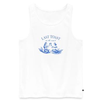 Dernier toast sur la côte - bachelorette disant - Débardeur bio Premium Homme - blanc - Devant - AI Model Male 178 light (178cm)