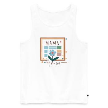 Mom Flower Greeting - Men's Premium Organic Tank Top - white - Front - AI Model Male 178 light (178cm)