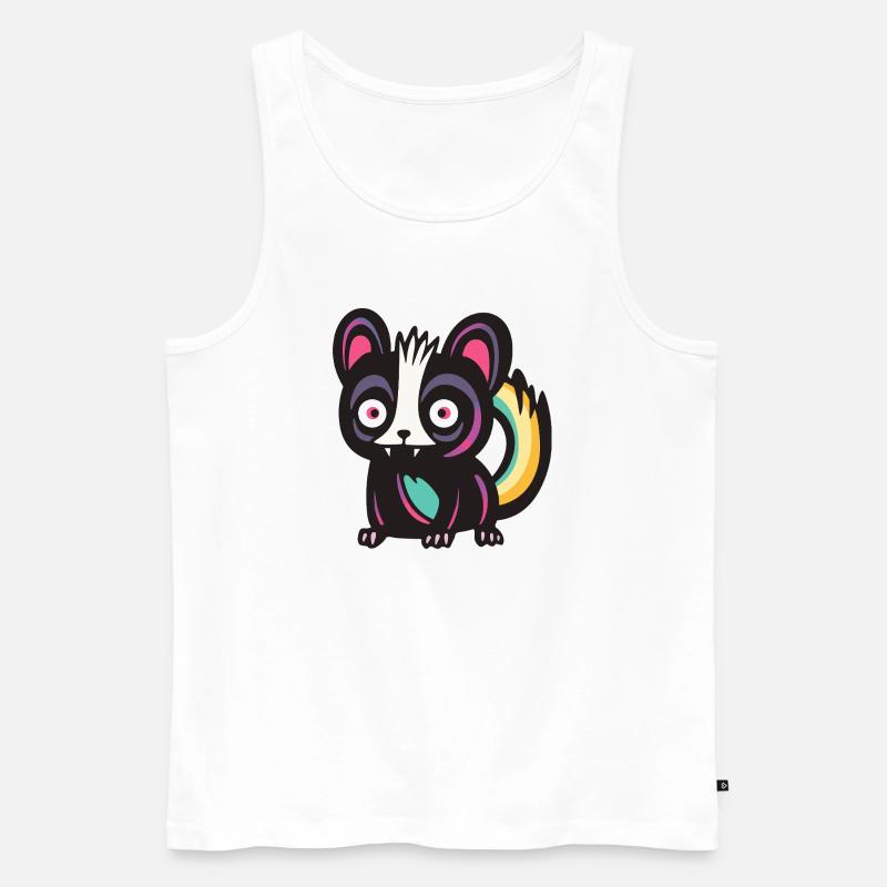 Stinktier Halloween Comic Lustig - Männer Premium Bio Tank Top - Weiß