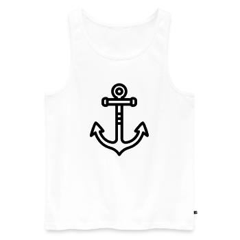 Anchor - Men's Premium Organic Tank Top - white - Front - AI Model Male 178 light (178cm)