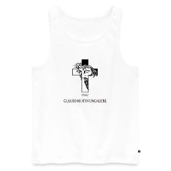 Jesus mit Dornenkrone - Männer Premium Bio Tank Top - Weiß - Vorne - Michal (187cm)