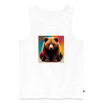 bear - Men's Premium Organic Tank Top - white - Front - Michal (187cm)