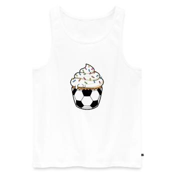 Gâteau de football dessin animé Football Artwork - Débardeur bio Premium Homme - blanc - Devant - Michal (187cm)