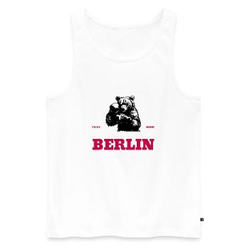 Boxing Club Berlin Bär Berlin  - Männer Premium Bio Tank Top - Weiß - Vorne - AI Model Male 178 light (178cm)