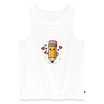 Dessin animé drôle d’école enseignant élève - Débardeur bio Premium Homme - blanc - Devant - Michal (187cm)