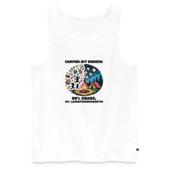 Chaos am Lagerfeuer Camping - Männer Premium Bio Tank Top - Weiß - Vorne - Michal (187cm)