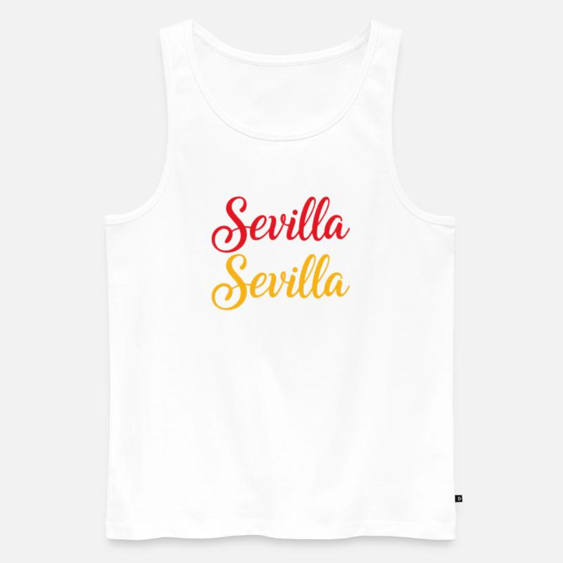 Sevilla Script Duo Red Yellow Retro - Men's Premium Organic Tank Top - white