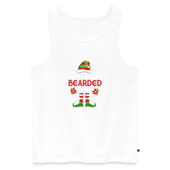Elf Elf Christmas Gift Beard Bearded Hairdresser - Men's Premium Organic Tank Top - white - Front - AI Model Male 178 light (178cm)