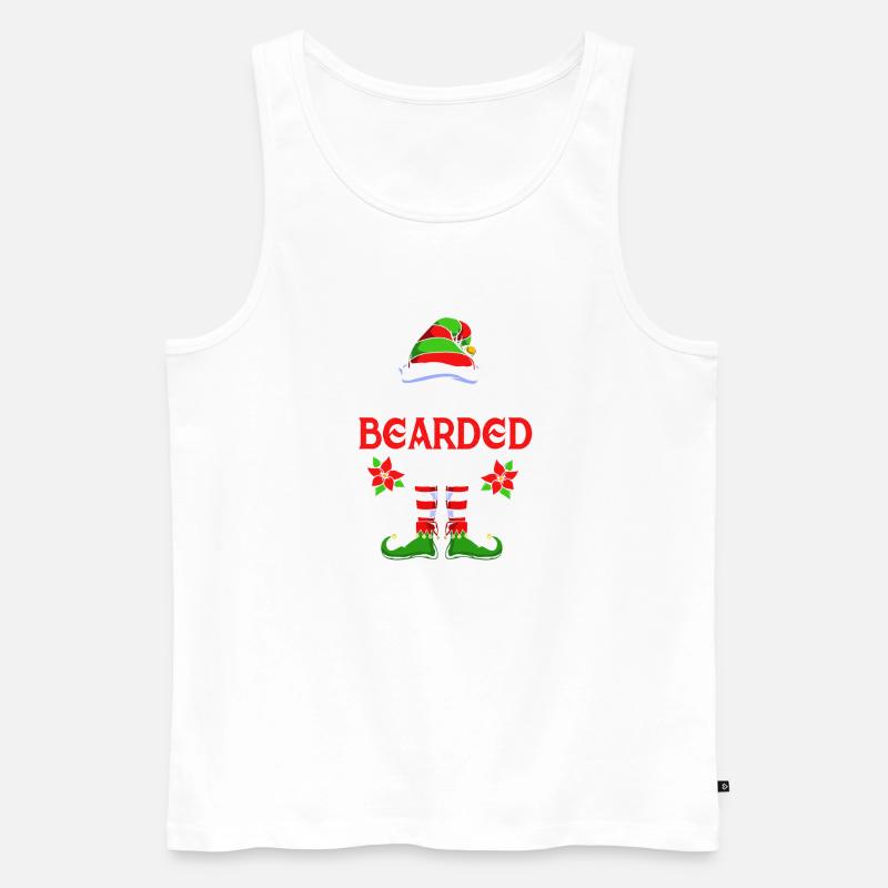 Elfe Elf Weihnachtsgeschenk Bart Bärtig Friseur - Männer Premium Bio Tank Top - Weiß