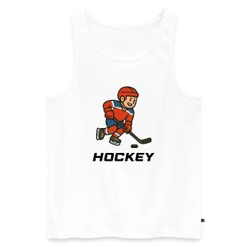 Hockey jeune professionnel dans l’utilisation de la rondelle - Débardeur bio Premium Homme - blanc - Devant - Michal (187cm)