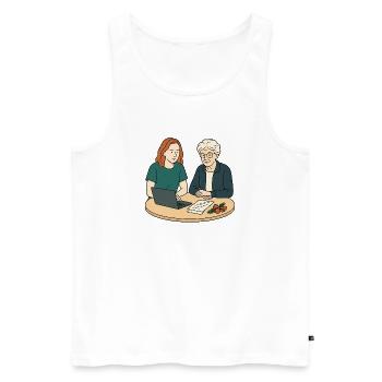 Grandma Karin - Men's Premium Organic Tank Top - white - Front - AI Model Male 178 light (178cm)