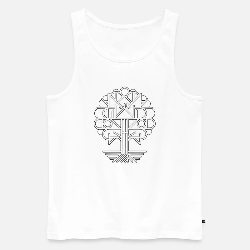 Geometrischer Lebensbaum | Modernes Logo Design - Männer Premium Bio Tank Top - Weiß