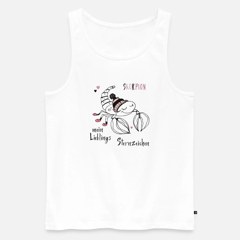 Krabbe mit Mütze Skorpion - Männer Premium Bio Tank Top - Weiß