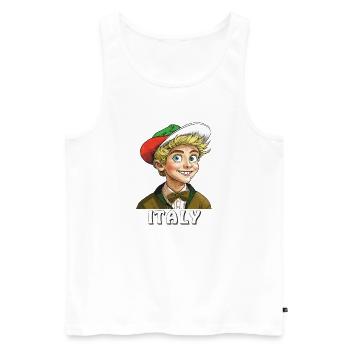 GARÇON ITALIE ITALIE - Débardeur bio Premium Homme - blanc - Devant - Michal (187cm)