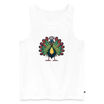 Peacock Bird Halloween Comic Funny - Men's Premium Organic Tank Top - white - Front - AI Model Male 178 light (178cm)