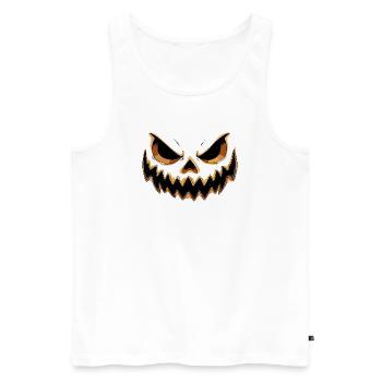 Grimmiges Kürbisgesicht zu Halloween Boo - Männer Premium Bio Tank Top - Weiß - Vorne - Michal (187cm)