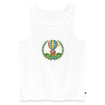 Montgolfière colorée Animal Travel - Débardeur bio Premium Homme - blanc - Devant - Michal (187cm)