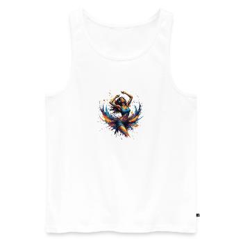Vibrant_Sound_and_Color_Splash - Männer Premium Bio Tank Top - Weiß - Vorne - Michal (187cm)