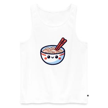 Bol ramen kawaii avec baguettes - Débardeur bio Premium Homme - blanc - Devant - Michal (187cm)