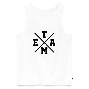 Team - Men's Premium Organic Tank Top - white - Front - Michal (187cm)