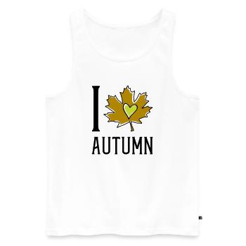 Heart in the autumn leaf - Men's Premium Organic Tank Top - white - Front - Michal (187cm)
