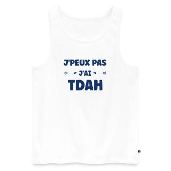 Ich kann nicht, ich habe ADHS - Männer Premium Bio Tank Top - Weiß - Vorne - Michal (187cm)