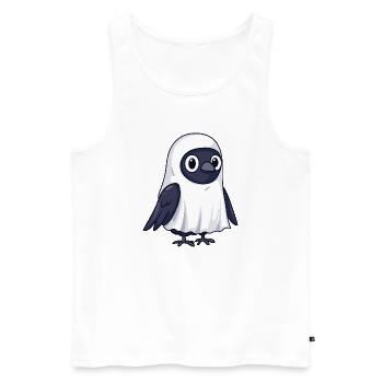 Corbeau Corbeau Halloween Fantôme - Débardeur bio Premium Homme - blanc - Devant - Michal (187cm)