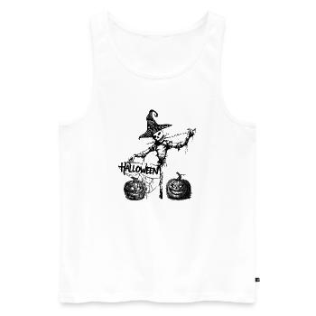 HALLOWEEN - Débardeur bio Premium Homme - blanc - Devant - Michal (187cm)
