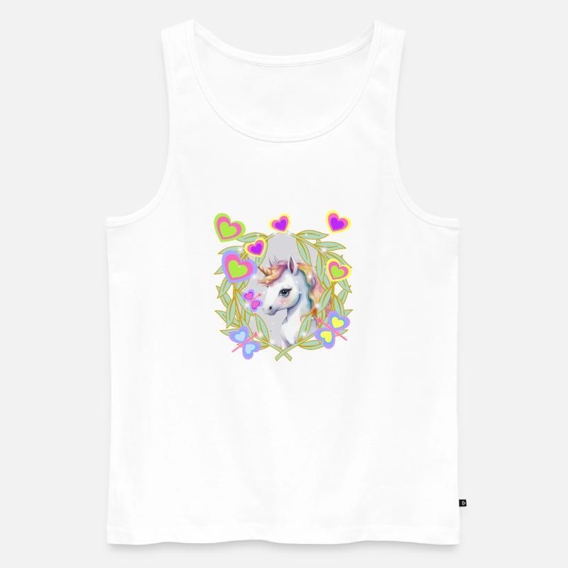 Einhorn Kinder Mädchen Pferd - Männer Premium Bio Tank Top - Weiß