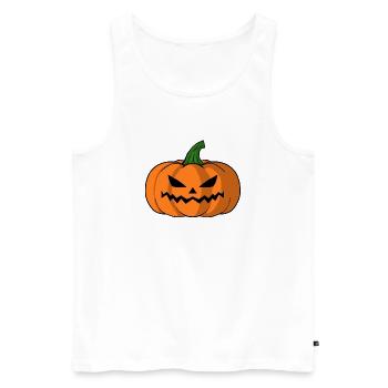 Bold Jack O Lantern Pumpkin - Men's Premium Organic Tank Top - white - Front - AI Model Male 178 light (178cm)