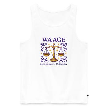 Sternzeichen Waage - Männer Premium Bio Tank Top - Weiß - Vorne - AI Model Male 178 light (178cm)