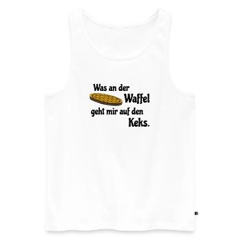 Waffel auf Keks - Männer Premium Bio Tank Top - Weiß - Vorne - AI Model Male 178 light (178cm)