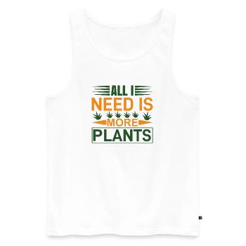 Besoin de plus de plantes - Débardeur bio Premium Homme - blanc - Devant - Michal (187cm)