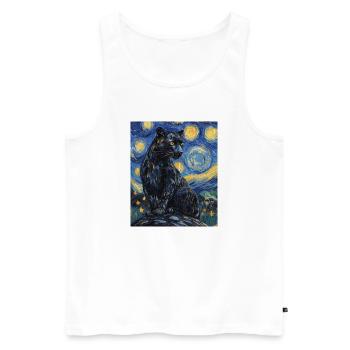 Panther Van Gogh Style Starry Night - Men's Premium Organic Tank Top - white - Front - Michal (187cm)