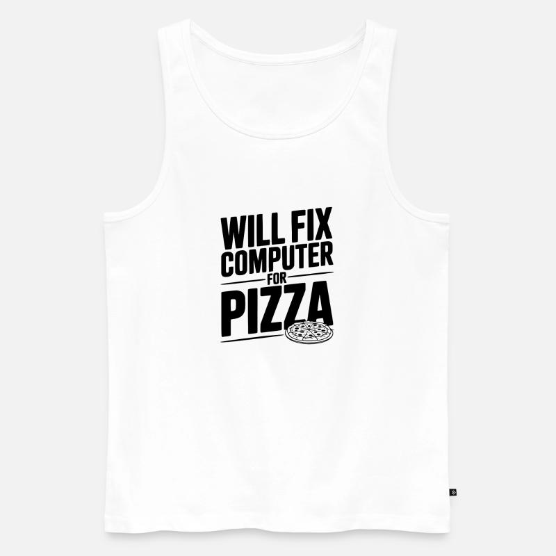 Wird den Computer für Pizza reparieren - Männer Premium Bio Tank Top - Weiß