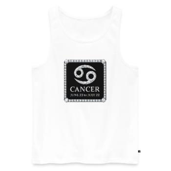 Signe du zodiaque Cancer - Débardeur bio Premium Homme - blanc - Devant - Michal (187cm)
