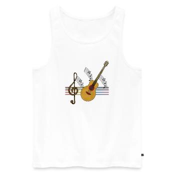 Gitarre - Männer Premium Bio Tank Top - Weiß - Vorne - Michal (187cm)
