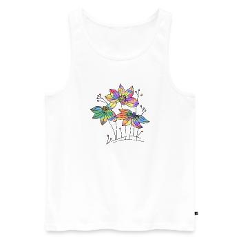Fleur - Débardeur bio Premium Homme - blanc - Devant - Michal (187cm)