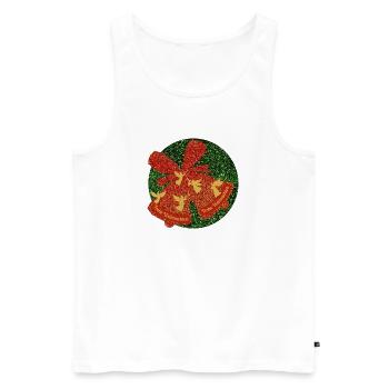 Frohe Weihnachten Weihnachtsglocke Engel fliegend - Männer Premium Bio Tank Top - Weiß - Vorne - AI Model Male 178 light (178cm)