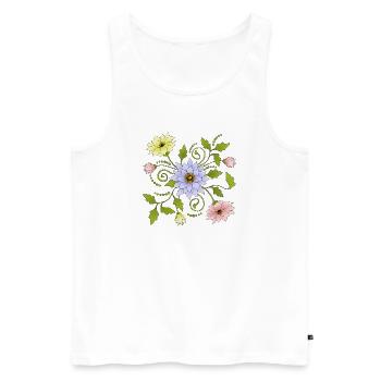Fleur - Débardeur bio Premium Homme - blanc - Devant - Michal (187cm)