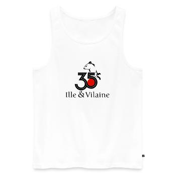 35 ille et vilaine - Débardeur bio Premium Homme - blanc - Devant - AI Model Male 178 light (178cm)