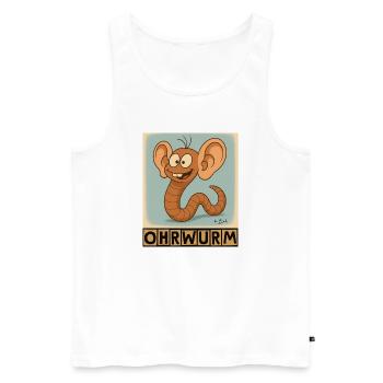 Ohrwurm by Rico Beck - Männer Premium Bio Tank Top - Weiß - Vorne - AI Model Male 178 light (178cm)