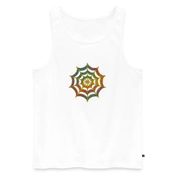 Spider Web | Rainbow Spider Web Gold Glitter - Men's Premium Organic Tank Top - white - Front - AI Model Male 178 light (178cm)