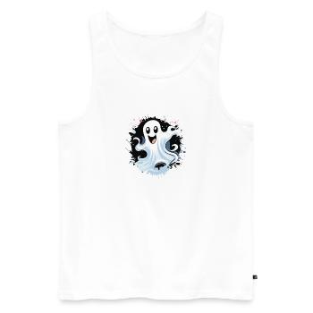 Cheerful Ghost Splash - Men's Premium Organic Tank Top - white - Front - Michal (187cm)