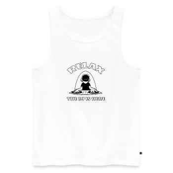 DJ Disc Jockey Turntables Techno Club - Männer Premium Bio Tank Top - Weiß - Vorne - Michal (187cm)