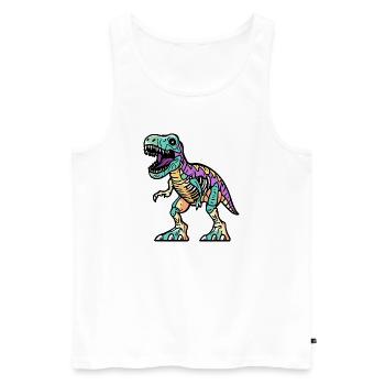 Dinosaur T-Rex Halloween Funny - Men's Premium Organic Tank Top - white - Front - Michal (187cm)
