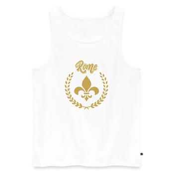 ROME Laurier Victoire - Débardeur bio Premium Homme - blanc - Devant - Michal (187cm)